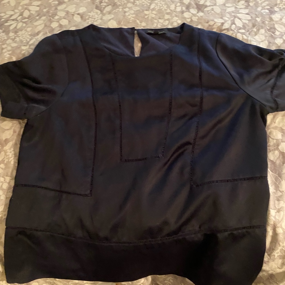 Dark blue lined shirt